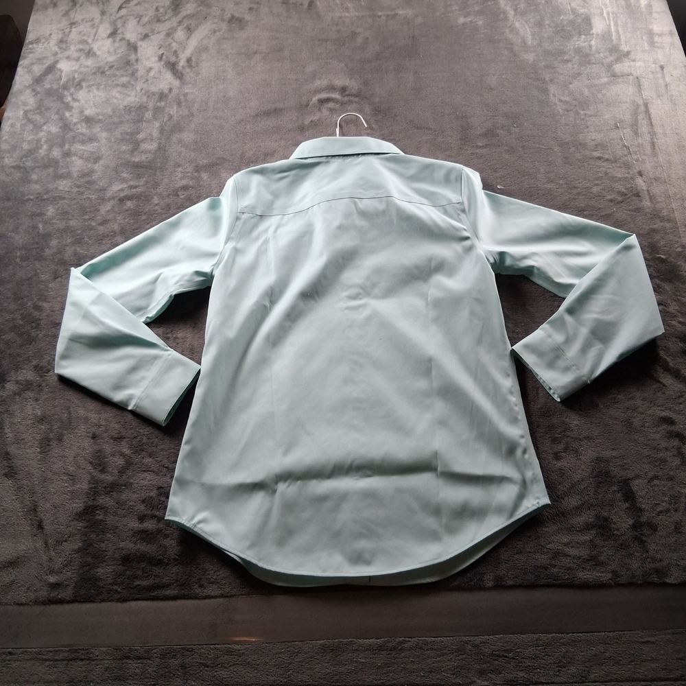 Coldwater Creek Button Down Shirt Womens 4 Blue No Iron Long Sleeve Point Collar - Picture 3 of 7